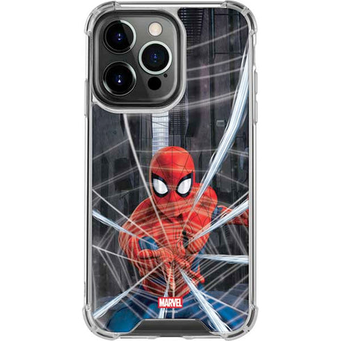Marvel Spiderman Web Throw iPhone 15 Pro Clear Case